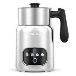 AMZCHEF Milk Frother and Steamer, 4-in-1 Electric Milk Warmer, Automatic Hot and Cold Foam Maker and Milk Warmer, Smart Touch Control, 14oz/400ml, Silver