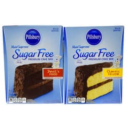 Pillsbury Sugar Free Cake Mix Value Bundle - 1 Box Sugar Free Devil's Food Cake & 1 Box Sugar Free Classic Yellow Cake