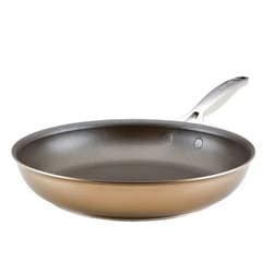 Anolon Ascend Hard Anodized Nonstick Frying Pan/Skillet - Good for All Stovetops (Gas, Glass Top, Electric & Induction), Dishwasher & Oven Safe with Stainless Steel Handle, 12 Inch - Bronze