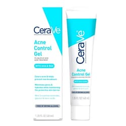 CeraVe Acne Control Gel, 2% Salicylic Acid Acne Treatment With Glycolic Acid + Lactic Acids + Niacniamide, Acne Gel Helps Clear Acne Blemishes Without Over Drying, Alcohol Free & Oil Free, 1.35 Fl Oz