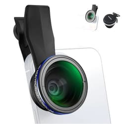 NEEWER 2 in 1 Smartphone Lens Kit, 0.75x Wide Angle 2x Macro Phone Lens Compatible with iPhone Samsung Android Cellphone, Detachable HD Lens with 17mm to 37mm Adapter Ring & Lens Filter Adapter, LS-60