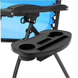 Coolrunner Zero Gravity Chair Cup Holder, Zero Gravity Chair Tray with Mobile Device Slot, Snack Tray, and Water Cups, Universal Recliners Cup Holder Tray for Fold Lounge Chairs (Black)