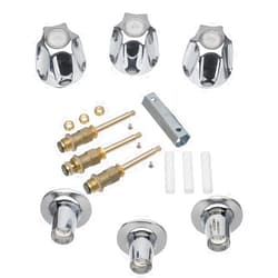 Rocky Mountain Goods 3 Handle Bathtub and Shower Remodel Kit - Chrome Rebuild Bathroom Trim Kit for Pfister Verve Faucets - Complete 3 Shower Knob Replacement Kit