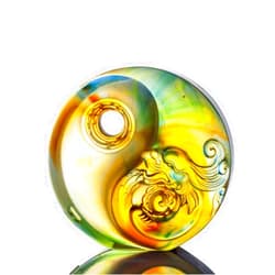 LIULI Crystal Art, Yin Yang Crystal Paperweight, Dragon Mythical Creature - The Beauty of Harmony