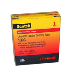 FindTape Scotch Linerless Rubber Splicing Tape (130C): 1 in. x 15 ft. (Black)