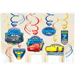 Amscan Disney Cars Hanging Swirl Party Decorations, Party Supplies