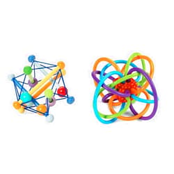 Manhattan Toy Skwish Color Burst Rattle and Teether Grasping Activity Toy & Winkel Rattle & Sensory Teether Toy