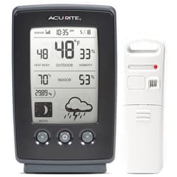AcuRite Digital Weather Forecaster with Indoor/Outdoor Temperature, Humidity, and Moon Phase (00829), Black