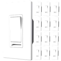 Amico 12 Pack Light Dimmer Switch, No Neutral Wire, Single Pole or 3-Way, for Dimmable LED/CFL (150W) & Halogen/Incandescent (600W), Slide to Dim, White with Wall Plates Included, ETL Listed