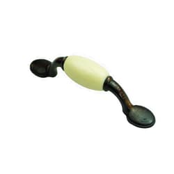 DIY Decor Hub DIY Décor Hub-3 inch Oil-Rubbed Bronze Handle with Beige Ceramic Accent - 10 Pack