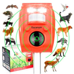 D DURANOM DURABLE VENOM 2024 New DURANOM Solar animal Repeller - Ultrasonic Outdoor Whith Motion Sensor Activated Strobe Flashing Ligh - Deer, Cat Skunk Repellent Ultrasonic Animal Deterrent System Blasts Animals Away Chaser