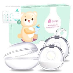 Lictin Breast Shell Breastmilk Collector for Breastfeeding-2 Pcs Silicone Breast Pad Nursing Cup Milk Saver for Nursing Moms Protect Sore Nipples Soft and Reusable with Box