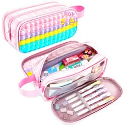 GOHEYI Large Pencil Case for Girls Big Capacity Pencil Pouch Back to School Supplies for Kids Cute Pencil Case Organizer Kids Back to School Gifts Pink Pencil Box Pencil Holder Teens Special Pop Pen Bag