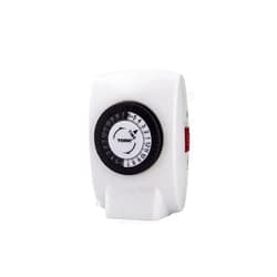 NSi Industries TORK 402B Easy-Set Heavy-Duty Indoor 15-Amp 24-Hour Mechanical Plug-in Air Conditioner and Appliance Timer - Features 1 Outlet Receptacle - Ideal for Halloween Decorations