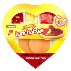 Frankford Lunchables Gummy Candy Pepperoni Pizza Kit Heart Shaped Box Gift