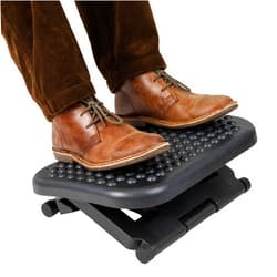Mind Reader Foot Rest, Under Desk at Work, Ergonomic, Height Adjustable, Office, Plastic, 17
