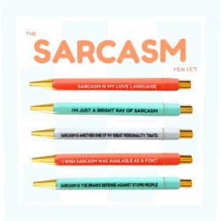 Virsomier 5-Count Funny Sarcasm Pens, Personalized Pen with Hilarious Quotes, Hilarious Daily Use Pens, Office Humor Gifts, Black Ink,Medium Nib 1.0mm (SARCASM)
