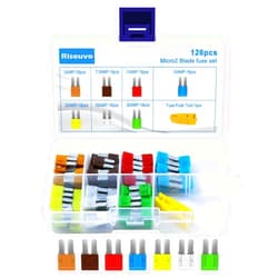 Riseuvo 126pcs Micro 2 Fuse Kit - Micro2 ATR Automotive Blade Fuses Assortment Kit for Car, Boat, RV, Truck, SUV Replacement with Fuse Puller (5A, 7.5A, 10A, 15A, 20A, 25A, 30A)