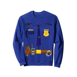 Funny Police Halloween costume for cop gifts idea Halloween Police Costume Policeman police officer kids men Sweatshirt