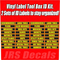 Soikoi Tool Box Label Decal Sticker Set. Organization Label Set for Toolbox.