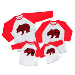 7 ate 9 Apparel Matching Family Christmas Shirts - Plaid Bear Red Shirt
