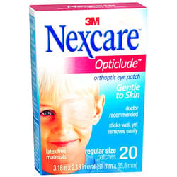 3M Nexcare Opticlude Eyepatch, Regular Size, Contoured for Fit, Brown, 20 Count (Pack of 3)