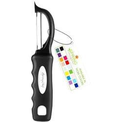 Spring Chef Premium Swivel Vegetable Peeler, Soft Grip Handle and Ultra Sharp Stainless Steel Blades - Perfect Kitchen Peeler For Veggie, Fruit, Potato, Carrot, Apple - Black
