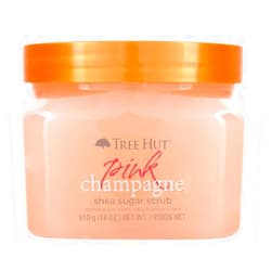 T H Tree Hut Pink Champagne Shea Sugar Scrub 18 Oz! Formulated With Real Sugar, Certified Shea Butter And Peach Extract! Exfoliating Body Scrub That Leaves Skin Feeling Soft & Smooth! (Pink Champagne)