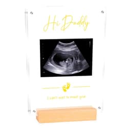 Blinking Stars Acrylic Ultrasound Picture Frame- Hi Daddy Cute Pregnancy Announcement Sign, Baby Reveal Ideas For Husband, Dad To Be Gifts- Nursery Decor Baby Sonogram Photo Frame