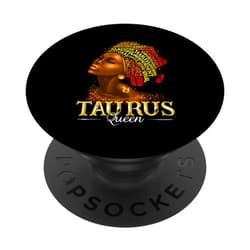 Lush BLM Taurus Queen Womens Birth Date Symbol Zodiac Afro Birthday PopSockets PopGrip: Swappable Grip for Phones & Tablets