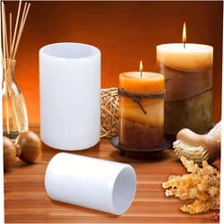 EVERELAM 4 Pack Cylinder Mold Pillar Candle Mold Bottle Candle Mold 3D Mold Flower Candle Mold Silicone Mold for Resin Cake Mold Clay Resin Making Molds Candle Making Molds Craft Supplies