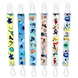 PandaEar 6 Pack Baby Pacifier Clips| Universal Neutral Pacifier Holder Binky Clips for Boys and Girls Teething| Most Pacifier Styles and Baby