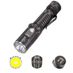RovyVon Search S21 3000 Lumens Flashlight Super Bright, USB-C Rechargeable Mechanical Switch Pocket Spotlight Flashlight with 400 Meter Beam Distance, Magnetic Tail, IPX8 for Outdoors, Camping
