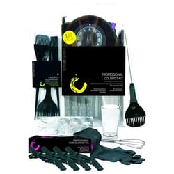 Colortrak Professional Hair Colorist Kit, 4-Pack Croc Clips, Color Beaker, Whisk, Duo Brush, 3-Pack of Brushes, Black Reusable Medium Gloves, Color Bowl, 50-Count Popup Hair Coloring Foil, Storage Box