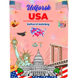 Danish Edition by Zenart Editions (Author) Udforsk USA - Kulturel malebog - Kreativt design af amerikanske symboler: Ikoner fra amerikansk kultur blandet i en fantastisk malebog (Danish Edition)