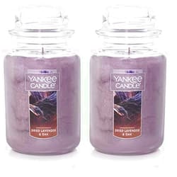Yankee Candle Dried Lavender & Oak​ Scented, Classic 22 Oz Large Jar Single Wick Aromatherapy Candle, Over 110 Hours of Burn Time, Ideal for Creating a Welcoming Home (Pack of 2)