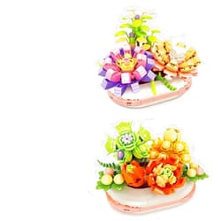 BILIZA Spirits Succulent Plant Building Kit, DIY Garden Flower Bonsai Building Blocks Model, Simulation Botanical Women Flower Toys, Office or Room Decor, Bouquet Set Gifts for Girls, Women