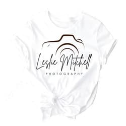 Handmade Personalized Photography T-Shirt with Camera Logo - Custom Photographer Gift for Christmas, Unique Camera Lover Shirt, Handmade Photography Gift for Men & Women Black