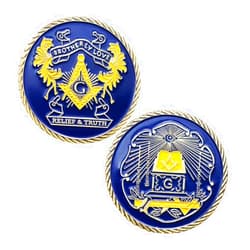 WOERDA Masonic Challenge Coin Blue Lodge Master Mason Freemasonry Coin Collectible