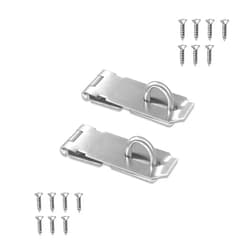 VIDYSUFYR Door Locks Hasp Latch, 3 Inch Stainless Steel Safety Packlock Clasp Hasp Lock Latch, Extra Thick Door Gate Lock Hasp with Screws Brushed Finish 2 Pack