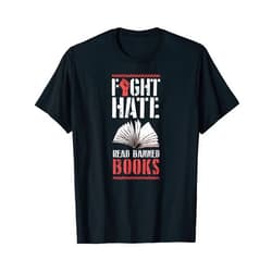 Nerdy Literary Essentials For Banned Book Reading Fight Hate Read Banned Books Literary Teacher Librarian T-Shirt