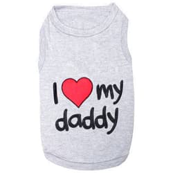 Parisian Pet Unisex Dog T-Shirt - Embroidered 'I Love My Daddy' Fathers Day Dog Tee Shirts - Breathable, Sleeveless Pet Clothes - Dog Shirt for Large Dogs - 3XL