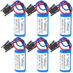 ARrase (6 Pcs/Set) 1756-BA1 3V 1800mAh Battery PLC for Allen Bradley AB 1756-BA1 Replacement Battery Non Rechargeable PLC Controller