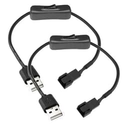 Gebildet 2 Pack USB to 3-Pin / 4-Pin PWM 5V USB Sleeved Fan Power Adapter Cable with Switch, USB to 3 Pin / 4 Pin Case Fan Adapter Connector Cable with ON Off Switch