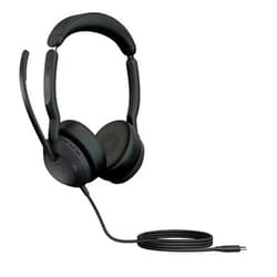 Jabra Evolve2 50 Wired Stereo Headset - with AirComfort Technology, Noise-Cancelling Mics & Active Noise Cancellation - Works with All Leading UC Platforms Such as Zoom & Google Meet - Black