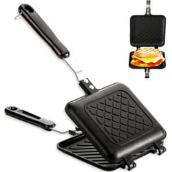 ZOOFOX Sandwich Maker, Grilled Sandwich and Panini Maker Pan with Non-Stick Plates, Stovetop Toasted Sandwich Maker Aluminum Flip Pan for Home Kitchen, 5.9