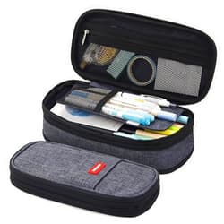 EASTHILL Big Capacity Pencil Pen Case Office College School Large Storage High Capacity Bag Pouch Holder Box Organizer (Deep Gray)
