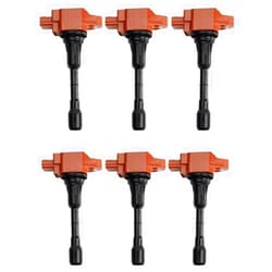 Sluffs 6pc Ignition Coil Set for Quest for Pathfinder for Murano for Maxima for Altima for QX60 for JX35 for FX35 for EX35 for G25 for G35 for M35 for M35h for Q50 for Q70 for 350Z (Red)