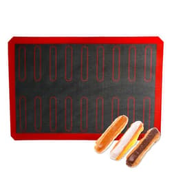 Innovkitchen Perforated Silicone Baking Mat, Reusable Silicone Baking Sheets for Oven Cooking Mat, Nonstick Cookie Sheet Eclair Macaron Silicone Baking Mats(Black)