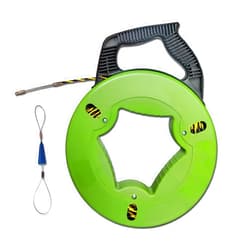 YANBORUI Electrical Fish Tape 1/6-Inch x 100-Foot Fish tape Wire Puller 100ft PET Diameter 3 Wires Twisted with Guide Spring Optimized Housing and Handle Wire Threader Wire Puller【4.5mm*30m】
